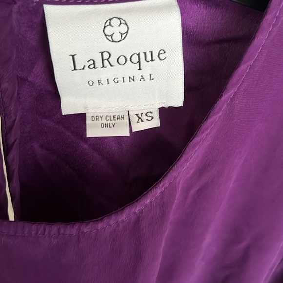 LaRoque Original Purple Silk Ruffle Midi Dress Size XS - Picture 4 of 4